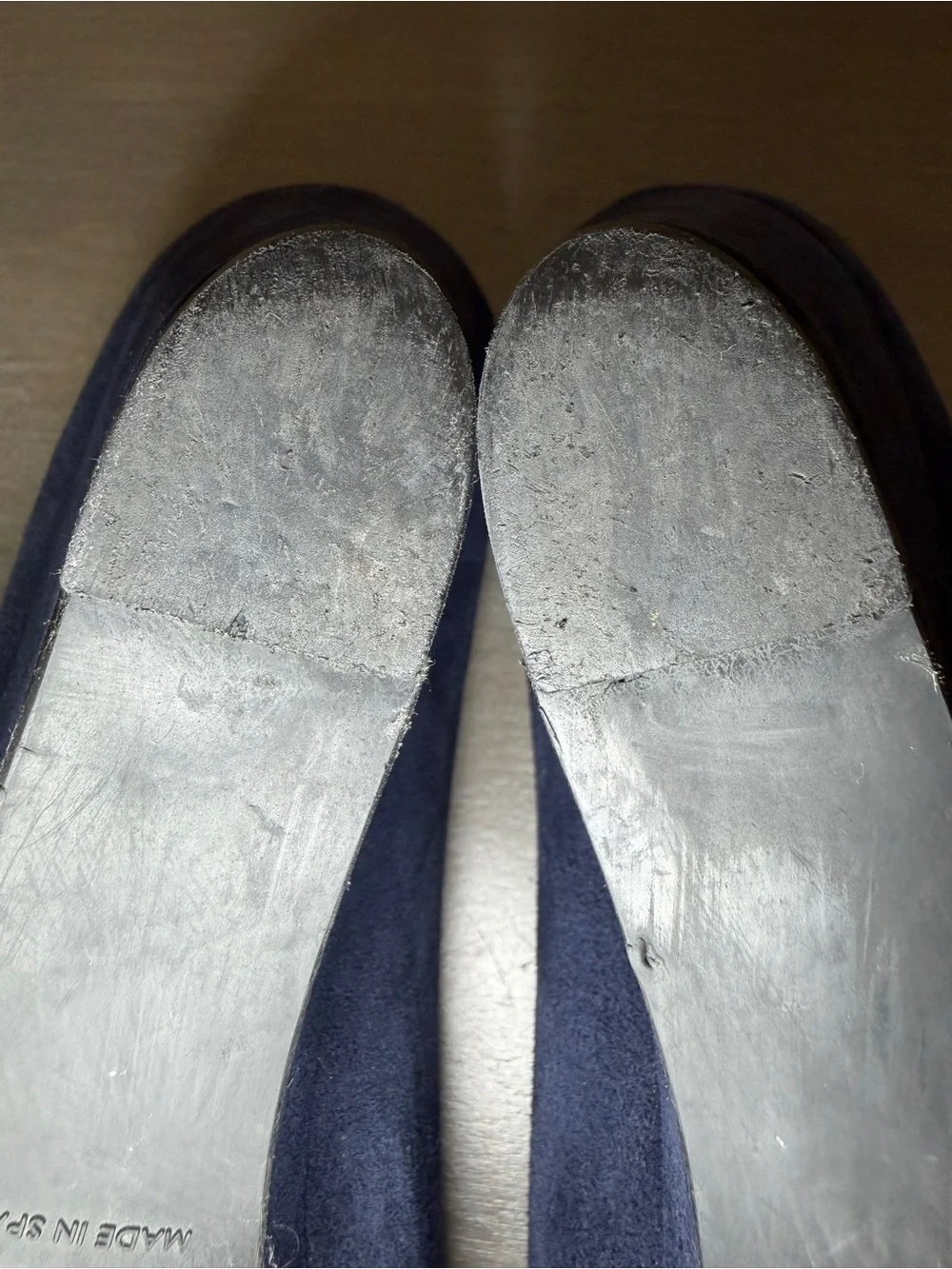Stuart Weitzman Navy Blue Suede Wedge Pumps Round Toe Dress Shoes Spain Size 8 - Picture 12 of 13